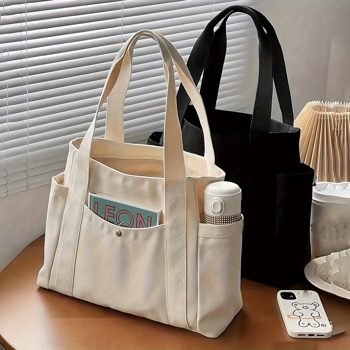 Bolso de Mano de Gran Capacidad, Bolso de Hombro Estilo Preppy para Viajes, G...