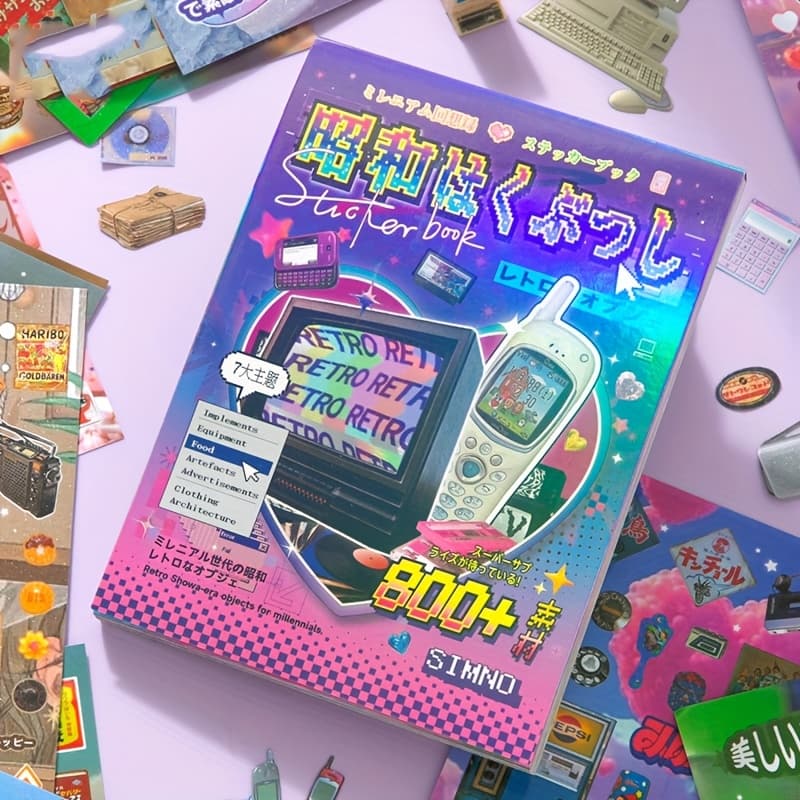 30 Hojas/Bolsa Libro de Stickers Serie Showa Japonesa Estilo Manga Vintage St...