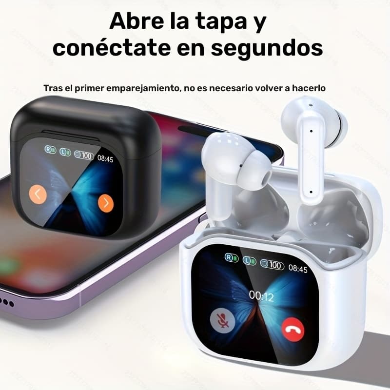 Nuevos Auriculares Inalámbricos TWS con Pantalla, Cancelación Activa de Ruido...