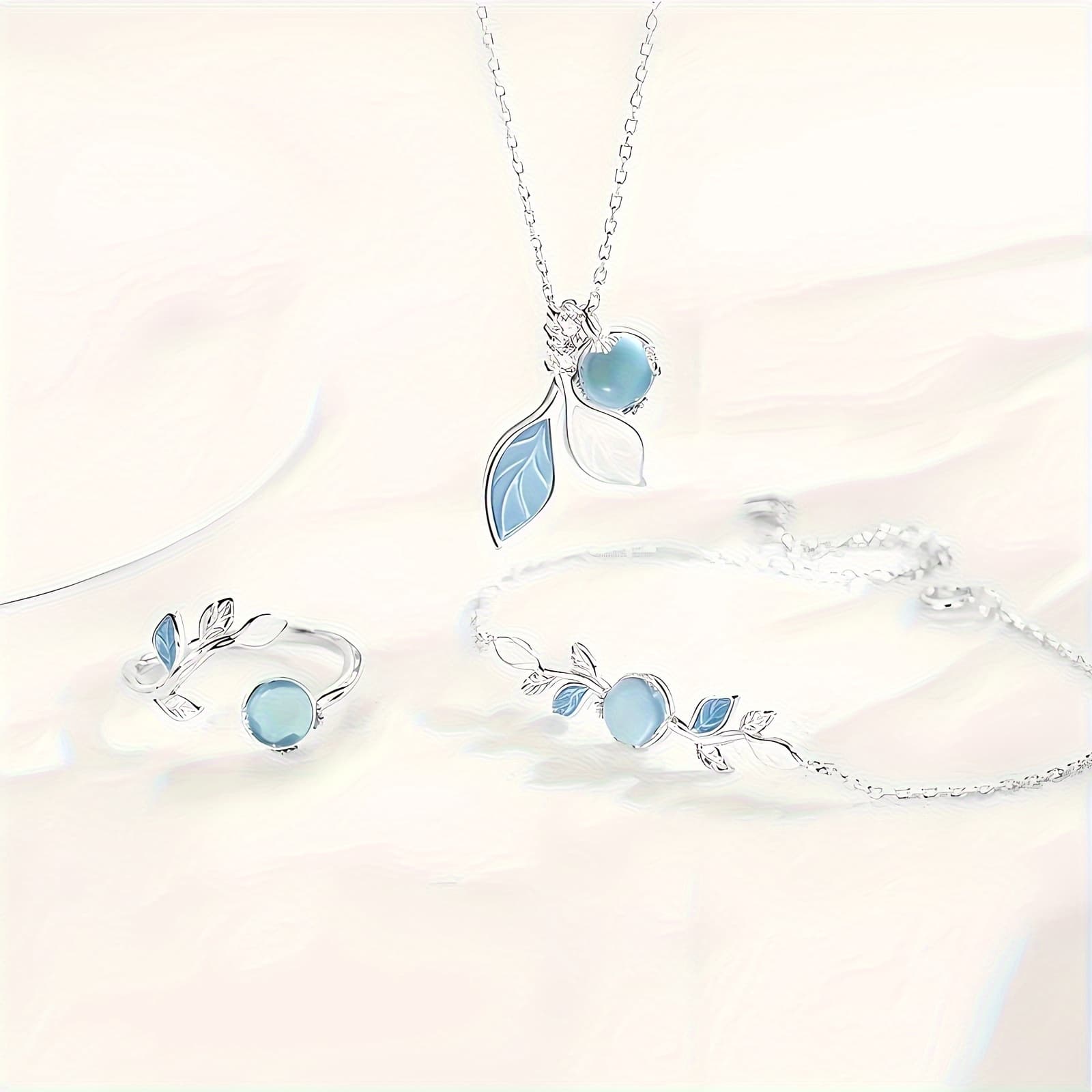 Conjunto de Joyería de Piedra de Luna para Mujer